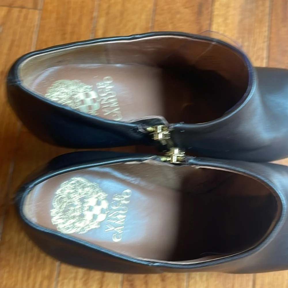 🍰 Vince Camuto Elvin brown leather platform front heeled booties
